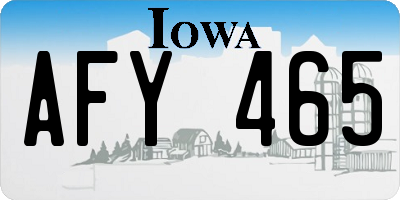 IA license plate AFY465