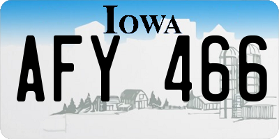 IA license plate AFY466