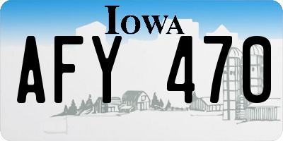 IA license plate AFY470