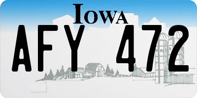 IA license plate AFY472