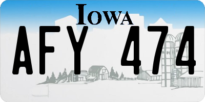 IA license plate AFY474