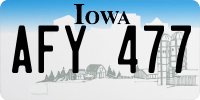IA license plate AFY477