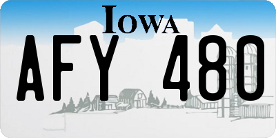 IA license plate AFY480