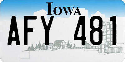 IA license plate AFY481