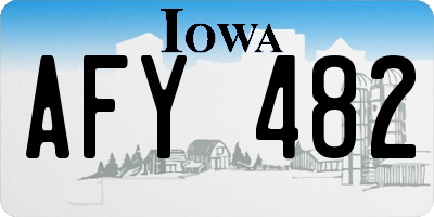 IA license plate AFY482