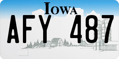 IA license plate AFY487
