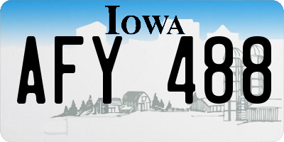 IA license plate AFY488