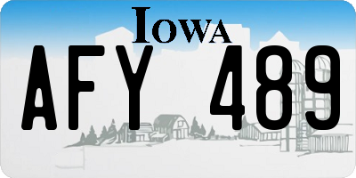 IA license plate AFY489