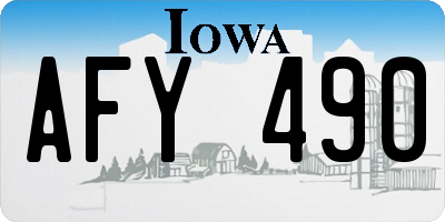 IA license plate AFY490