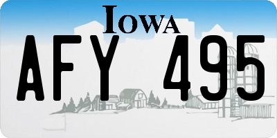 IA license plate AFY495