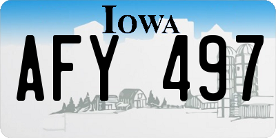 IA license plate AFY497