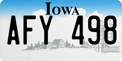 IA license plate AFY498