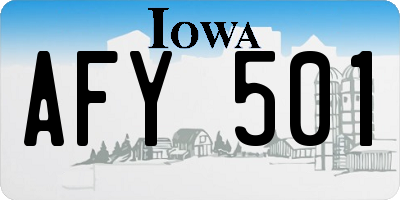 IA license plate AFY501