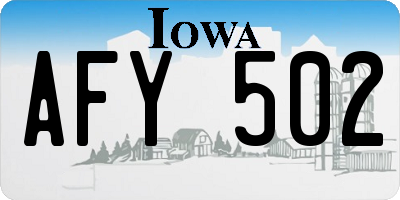 IA license plate AFY502