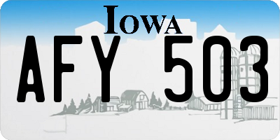 IA license plate AFY503