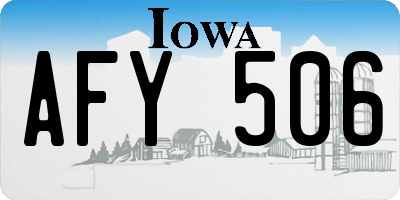 IA license plate AFY506