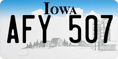 IA license plate AFY507