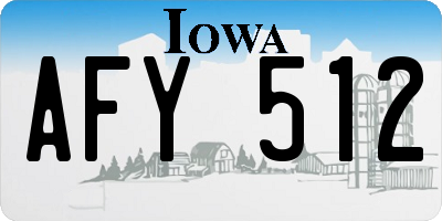 IA license plate AFY512