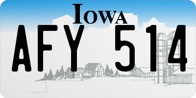 IA license plate AFY514