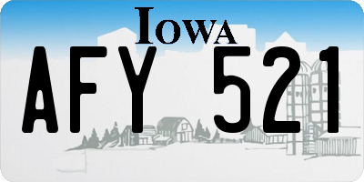 IA license plate AFY521