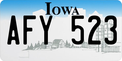 IA license plate AFY523