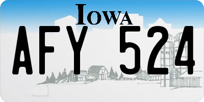 IA license plate AFY524