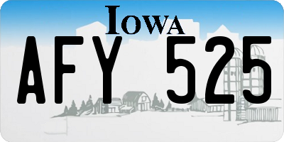 IA license plate AFY525