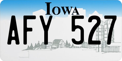 IA license plate AFY527