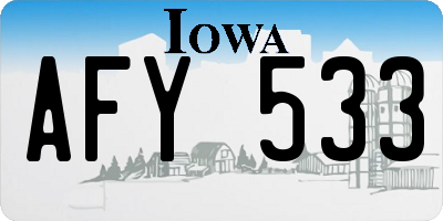 IA license plate AFY533