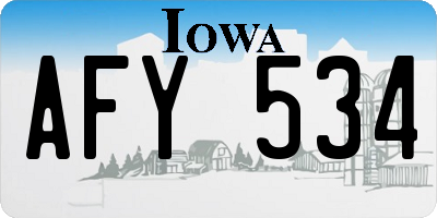 IA license plate AFY534