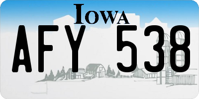 IA license plate AFY538