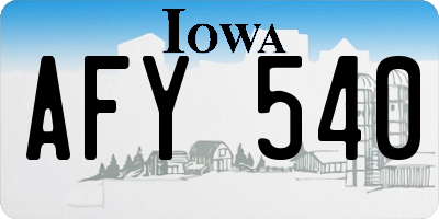 IA license plate AFY540
