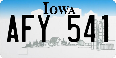 IA license plate AFY541
