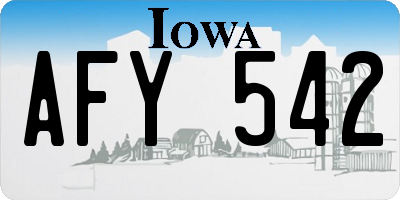 IA license plate AFY542