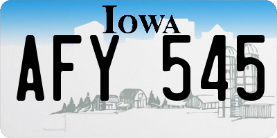 IA license plate AFY545