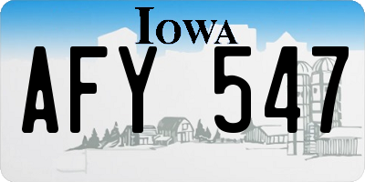 IA license plate AFY547