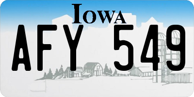 IA license plate AFY549