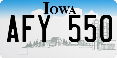 IA license plate AFY550