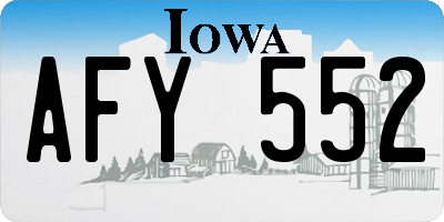 IA license plate AFY552