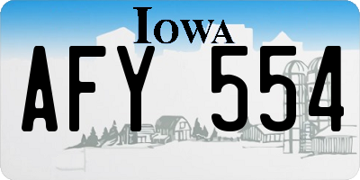 IA license plate AFY554