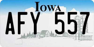 IA license plate AFY557