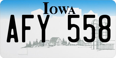 IA license plate AFY558