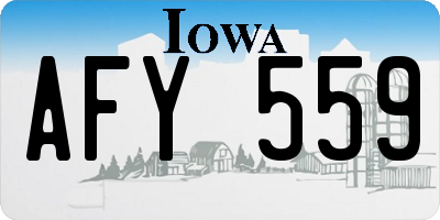 IA license plate AFY559