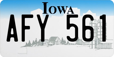 IA license plate AFY561
