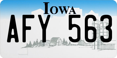 IA license plate AFY563