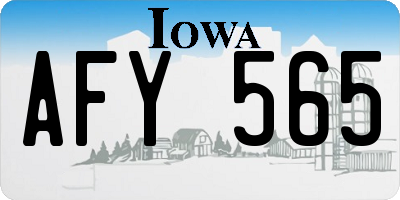 IA license plate AFY565