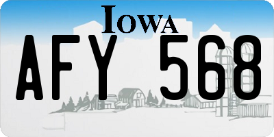 IA license plate AFY568