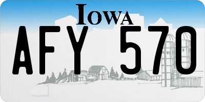IA license plate AFY570