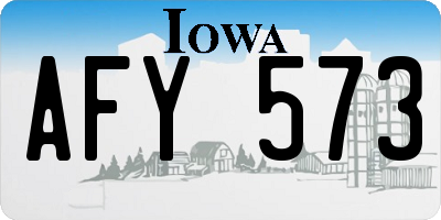 IA license plate AFY573