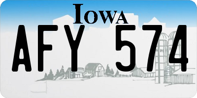 IA license plate AFY574